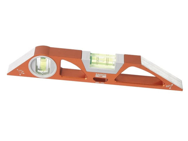 A Bahco 466-250 scaffolders level, 25cm, with a magnetic base and durable construction.