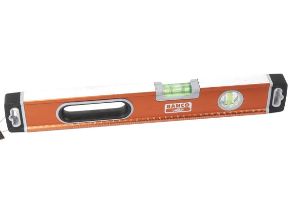 A Bahco 466 series box spirit level, 400mm, with large vials for easy reading.