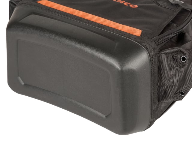 Rear view of the Bahco electricians' backpack, highlighting the padded shoulder straps.