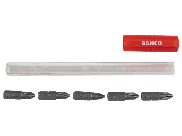 The Bahco screwdriver bit pen with a bit inserted, ready for use as a compact screwdriver.