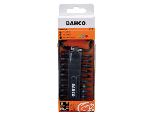 Bahco 66IM/10C-1 Heavy-Duty Torsion Bit Set, 10 Piece