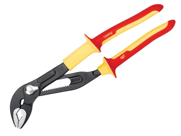 Bahco VDE quick-adjust water pump pliers with orange insulated safety handles.