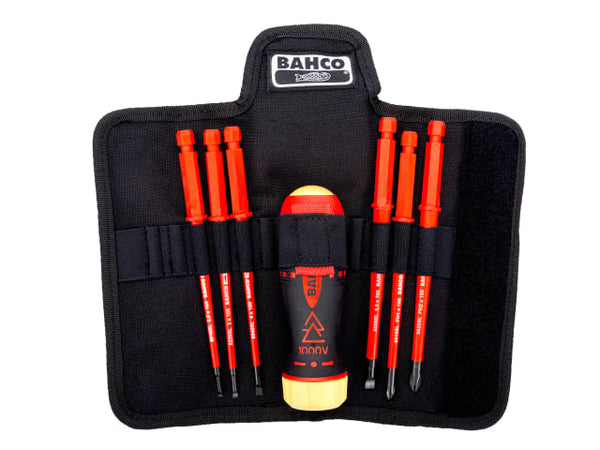 Close-up of the interchangeable insulated blades from the Bahco 808061 set.