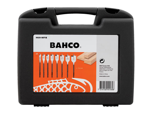 Bahco 9629 Series Flat Bit Set, 8 Piece