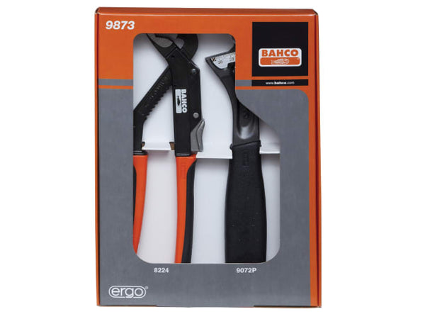 Both pliers from the Bahco 2-piece adjustable set shown side-by-side.