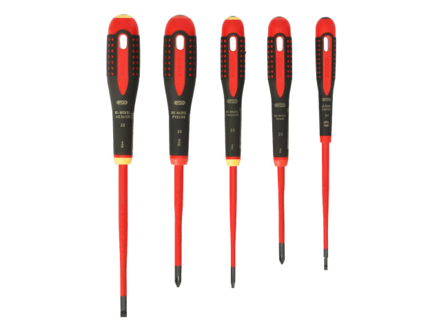 Bahco BE-9881SL ERGO Slim VDE Insulated Screwdriver Set, 5 Piece