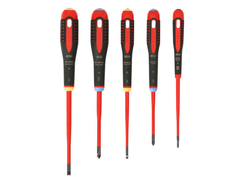 Bahco BE-9882SL ERGO Slim VDE Insulated Screwdriver Set, 5 Piece