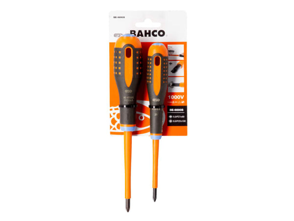 The Bahco 2-piece Ergo VDE insulated set shown in its retail packaging.