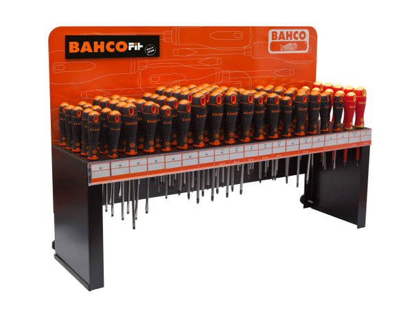 A large 95-piece BahcoFit screwdriver display for retail environments.