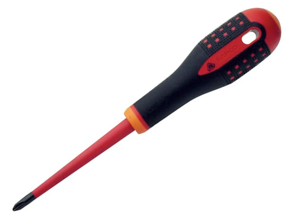 A large Bahco Ergo slim VDE insulated Phillips screwdriver for electricians.