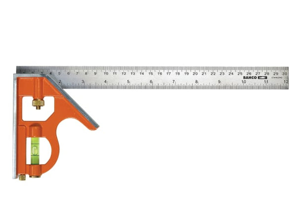 Bahco Combination Square with a durable metal body and a clear, easy-to-read etched ruler.