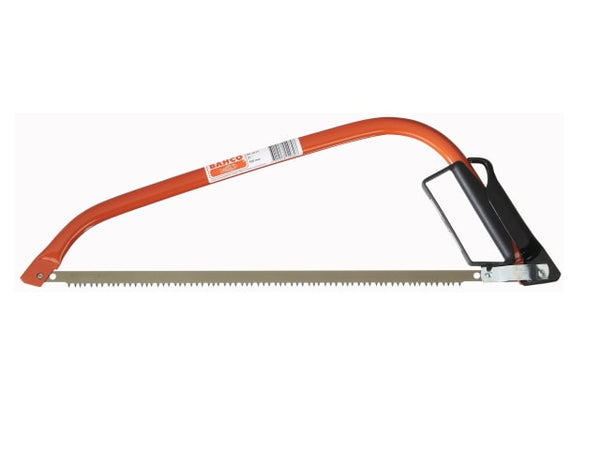 Bahco SE-15 Bowsaw with a 21-inch blade, featuring an orange frame and knuckle protector.