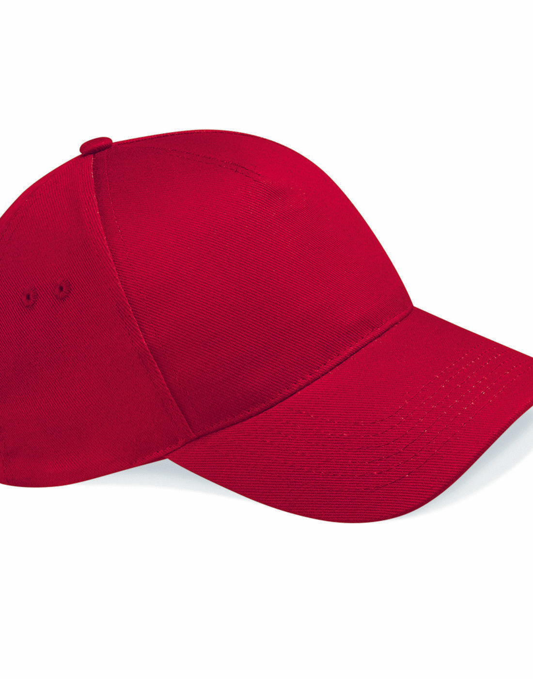 Classic red Beechfield B15 5-panel cap, perfect for custom branding.