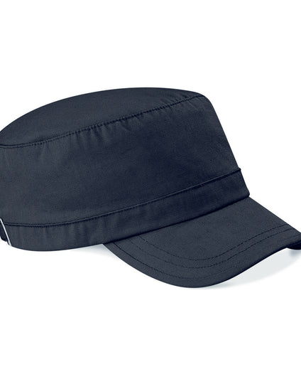 Black Beechfield B34 heavy brushed cotton cap with a low profile design.