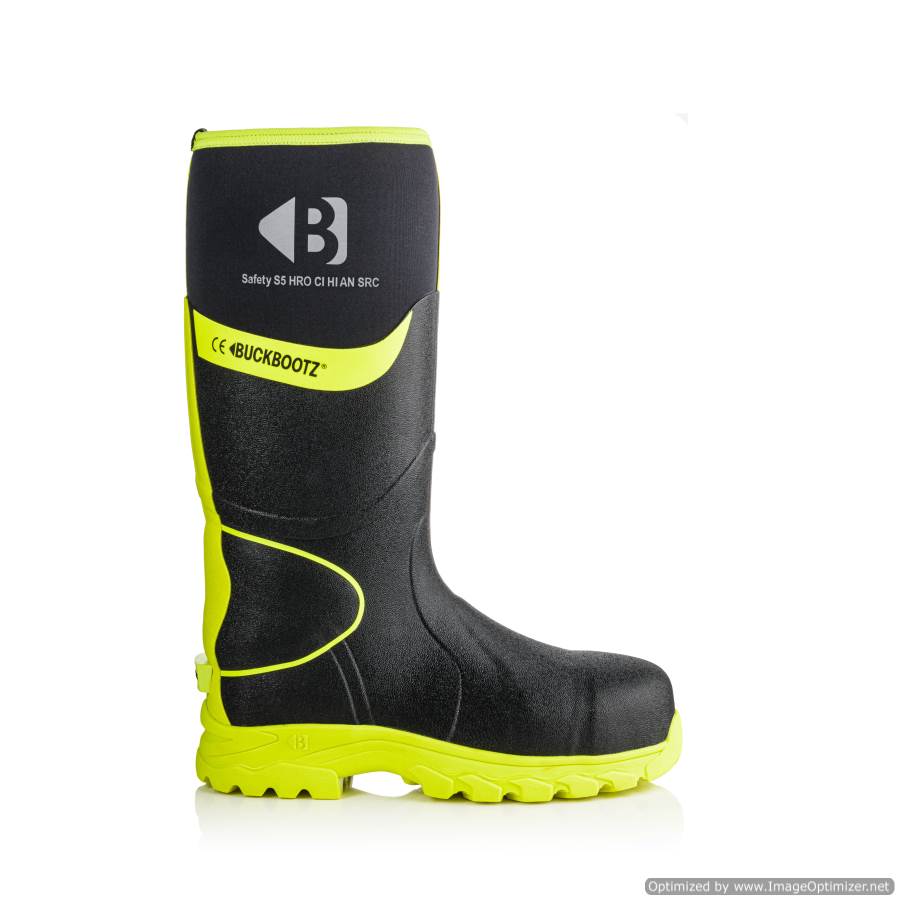 BBZ8000 Buckbootz S5 360° High Visibility Neoprene/Rubber Safety Wellington Boot with Ankle Protection