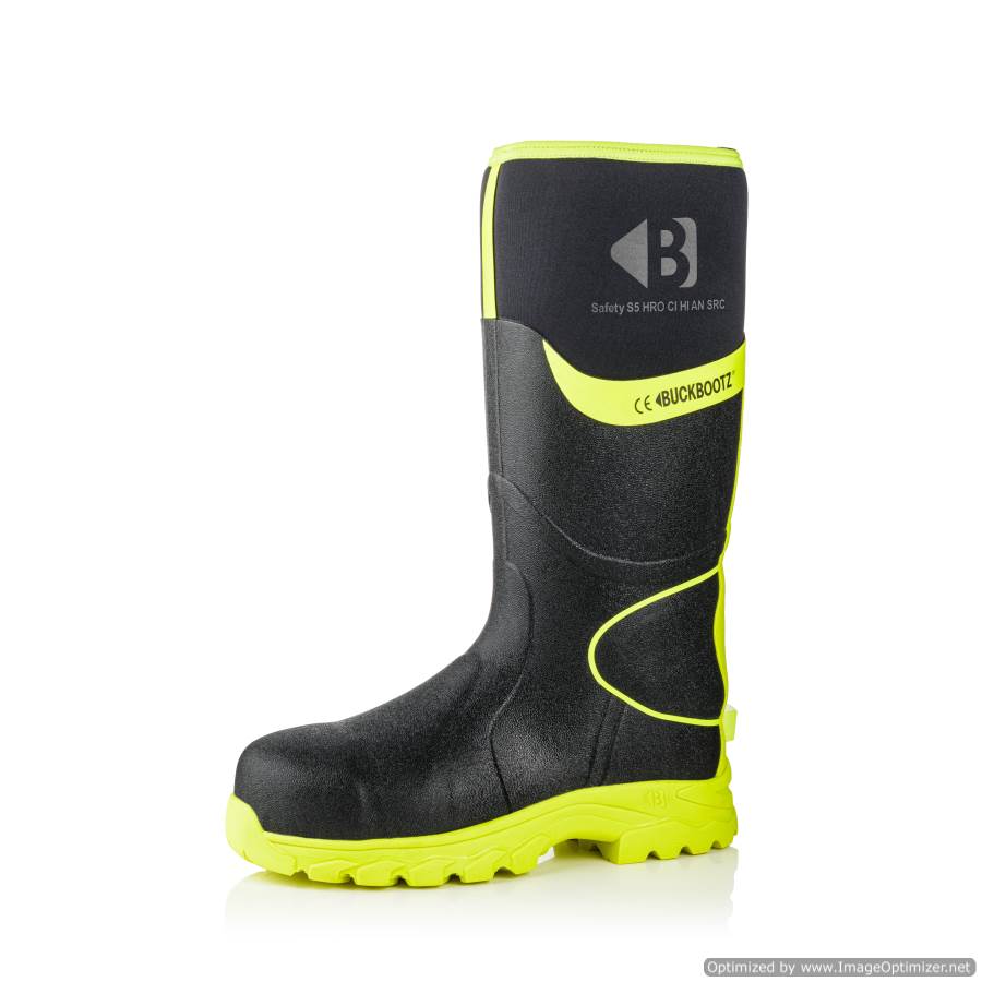 BBZ8000 Buckbootz S5 360° High Visibility Neoprene/Rubber Safety Wellington Boot with Ankle Protection