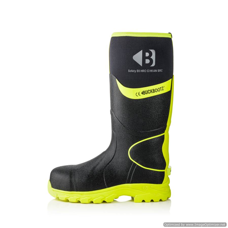 BBZ8000 Buckbootz S5 360° High Visibility Neoprene/Rubber Safety Wellington Boot with Ankle Protection