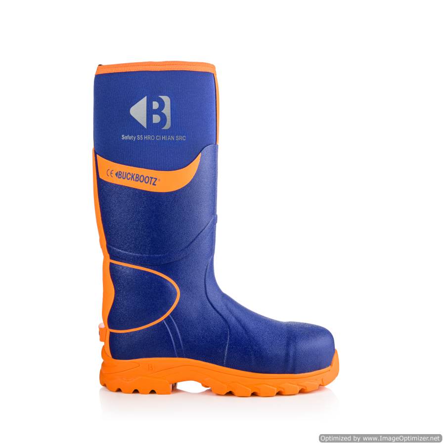 BBZ8000 Buckbootz S5 360° High Visibility Neoprene/Rubber Safety Wellington Boot with Ankle Protection