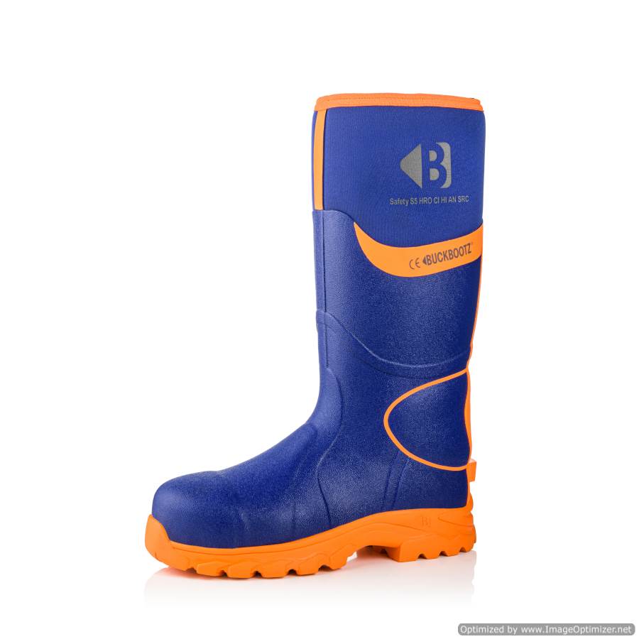 BBZ8000 Buckbootz S5 360° High Visibility Neoprene/Rubber Safety Wellington Boot with Ankle Protection