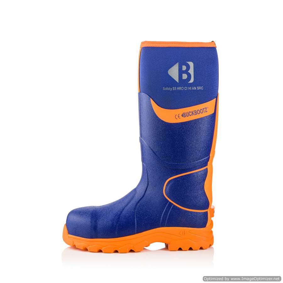BBZ8000 Buckbootz S5 360° High Visibility Neoprene/Rubber Safety Wellington Boot with Ankle Protection