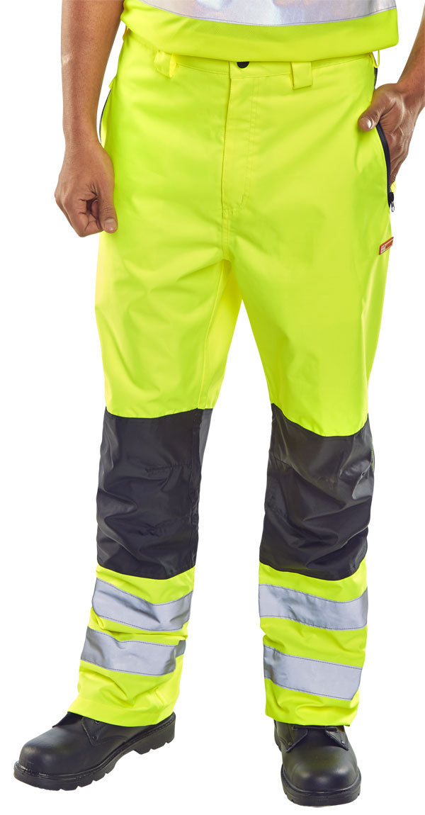 Beeswift Two-Tone Hi-Vis Waterproof Trousers
