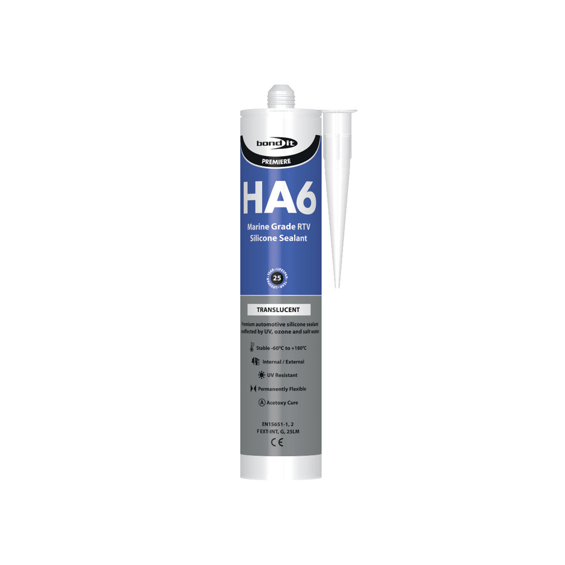 BDHA6T HM RTV Marine Silicone. Translucent. Size 310ml.