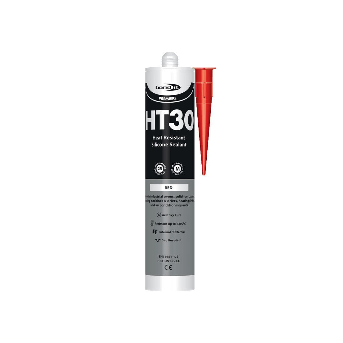 HT30 Heat Resistant Silicone Sealant. Red. Size 310ml.