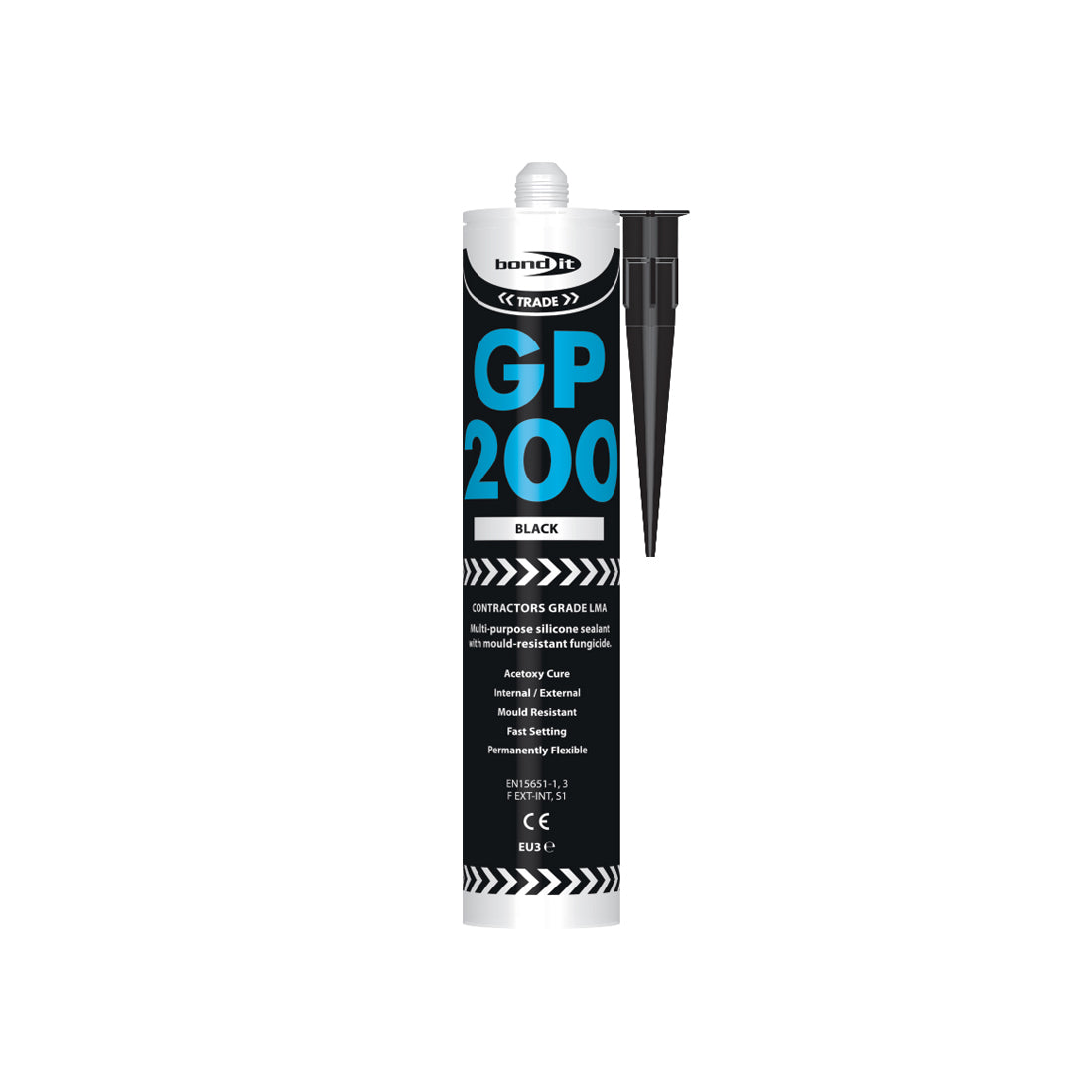 General Purpose GP200 Silicone Sealant. Black. Size EU3.