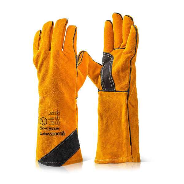 Beeswift Premium Golden Welders Gauntlet Gloves 16" - (Pack of 10)