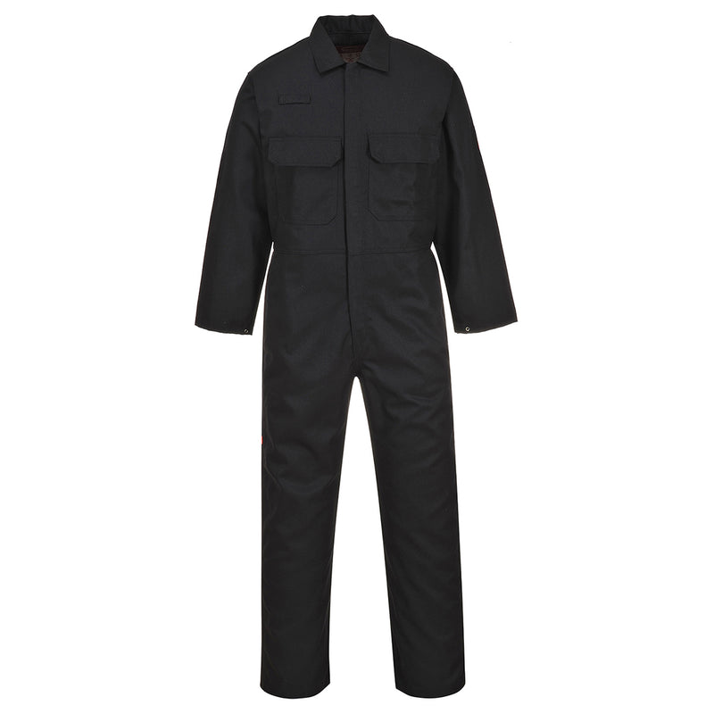 Portwest coverall in black with side zipper