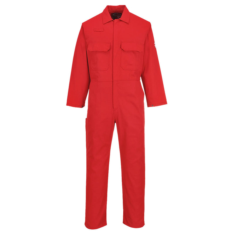 Portwest coverall in rose red with reflective strips