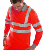 Beeswift Long Sleeve Hi-Vis Polo Shirt - thumbnail 2