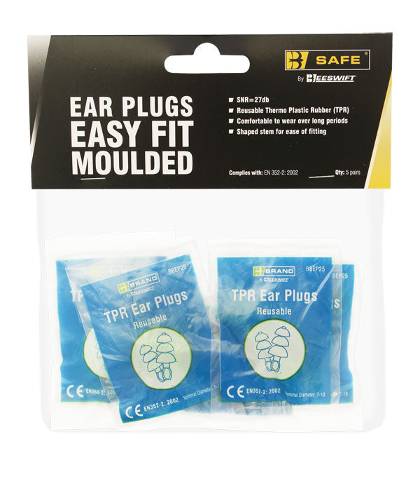 B-Safe TPR Easy Fit Ear Plugs 5 Pack