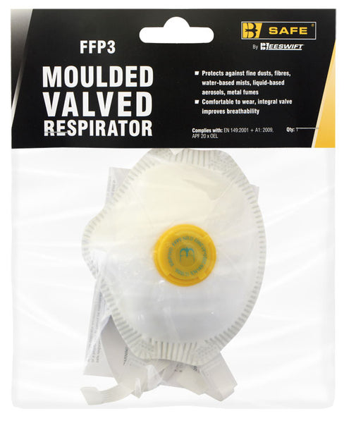 Beeswift CU FFP3 Moulded Valved Cup Respirator