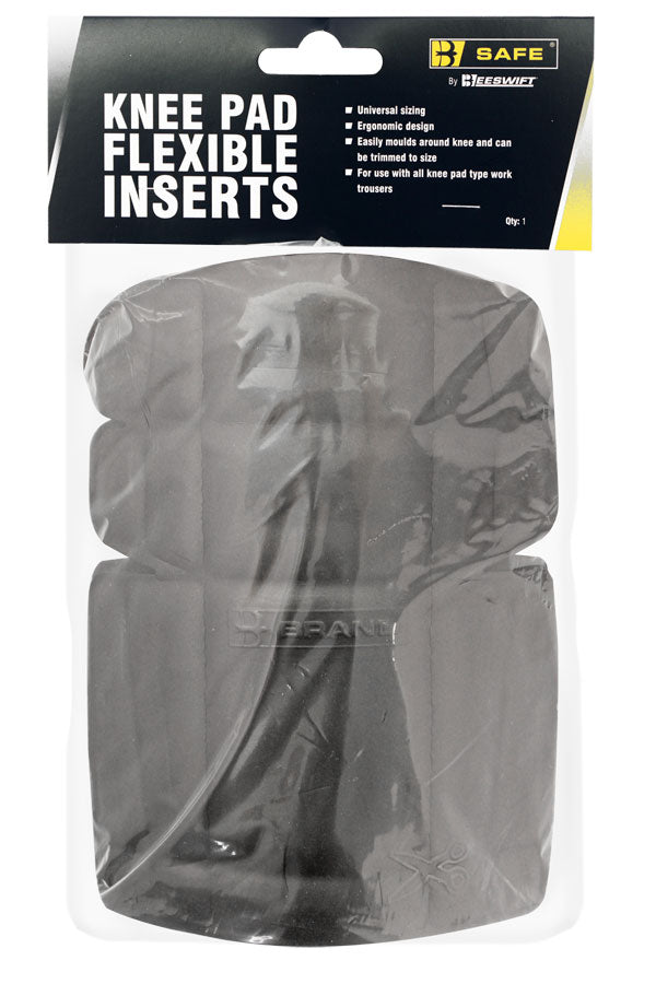 B-Safe black foldable knee pad for comfortable kneeling on hard surfaces.
