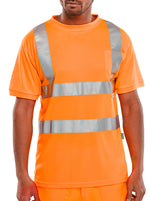 Beeswift Crew Neck Hi-Vis Short Sleeve T-Shirt - thumbnail 1