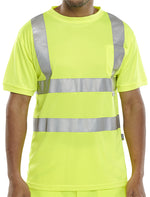 Beeswift Crew Neck Hi-Vis Short Sleeve T-Shirt - thumbnail 2