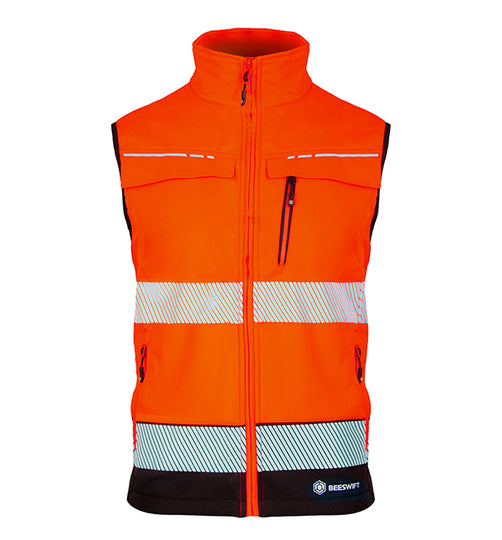 Deltic Beeswift Two-Tone Hi-Vis Softshell Rail Bodywarmer