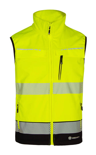 Deltic Beeswift Two-Tone Hi-Vis Softshell Rail Bodywarmer