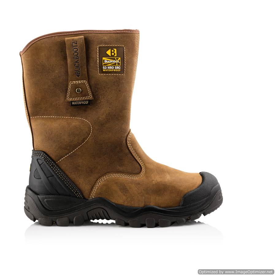 BSH010 Buckbootz Buckshot S3 HRO SRC WRU Brown Safety Rigger Boot