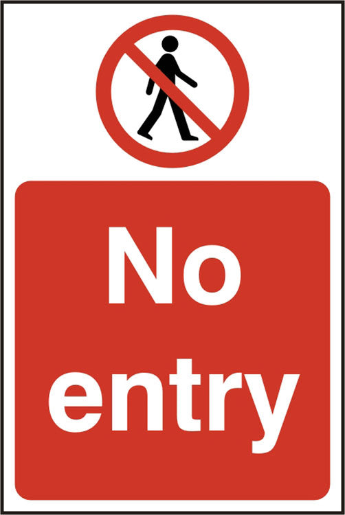 B-Safe No Entry Sign - Self-Adhesive Vinyl - Pack of 5