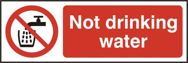 B-Safe Not Drinking Water Sign - Self-Adhesive Vinyl - Pack of 5
