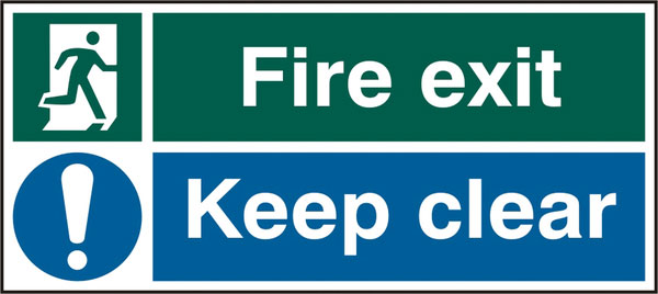 B-Safe Fire Exit Keep Clear Sign RPVC - Pack of 5