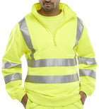 Beeswift Essential Quarter Zip Sweatshirt Hi-Vis Jumper