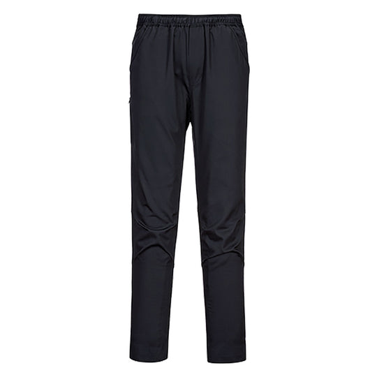 Portwest Surrey Chef's Trouser in black with piped detailing.