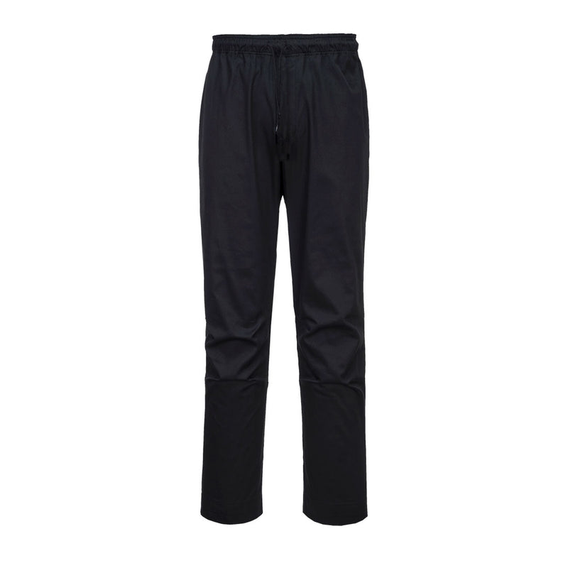 Portwest Chef's Trouser with mesh panels in black.