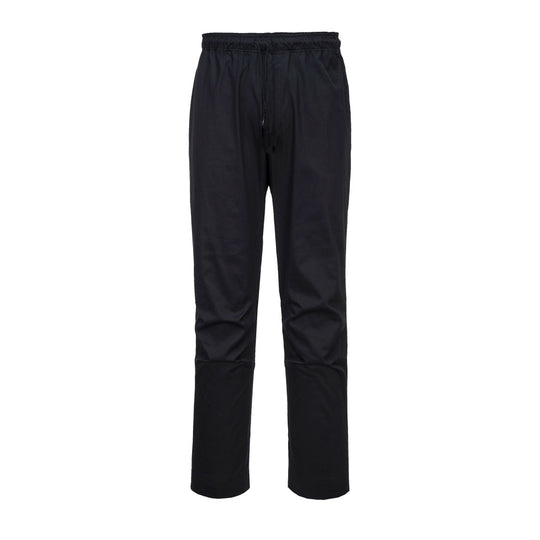 Portwest Chef's Trouser with mesh panels in black.