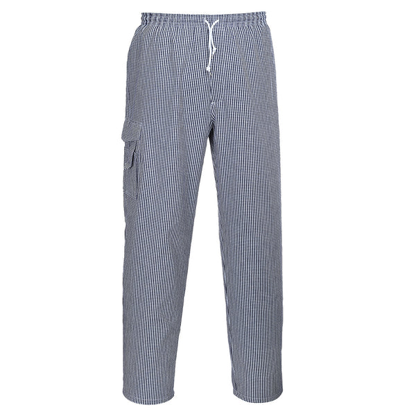 Portwest Chester Chef's Trouser in a small black and white check.