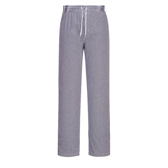 Portwest Bromley Chef's Trouser in a black and white check pattern.