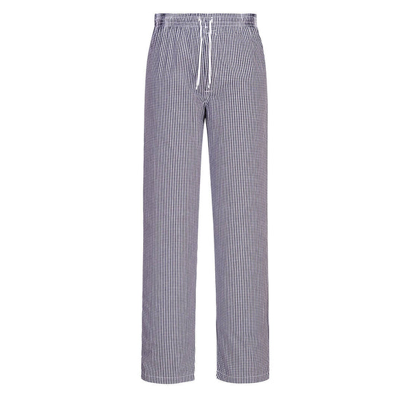 Portwest Bromley Chef's Trouser in a black and white check pattern.